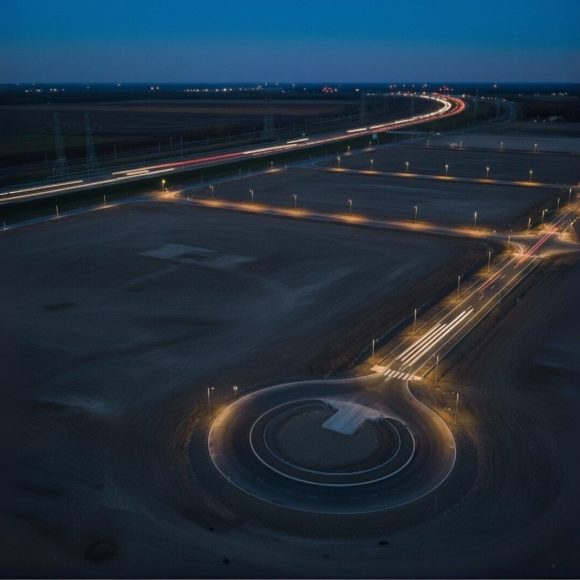 Baugrundstück vorbereitet für neue Logistikumschlagplatz